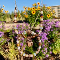 Wire Wrap Beaded Necklace