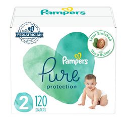 Unopened Pampers pure size 2