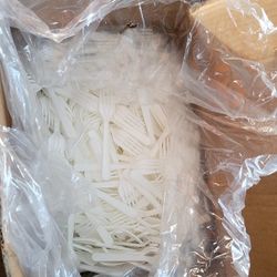 1000 Count] Settings Plastic White Forks, Practical Disposable Cutlery, Great For Home, Office, School, Party, Picnics, Restaurant, Take-out Fast Food