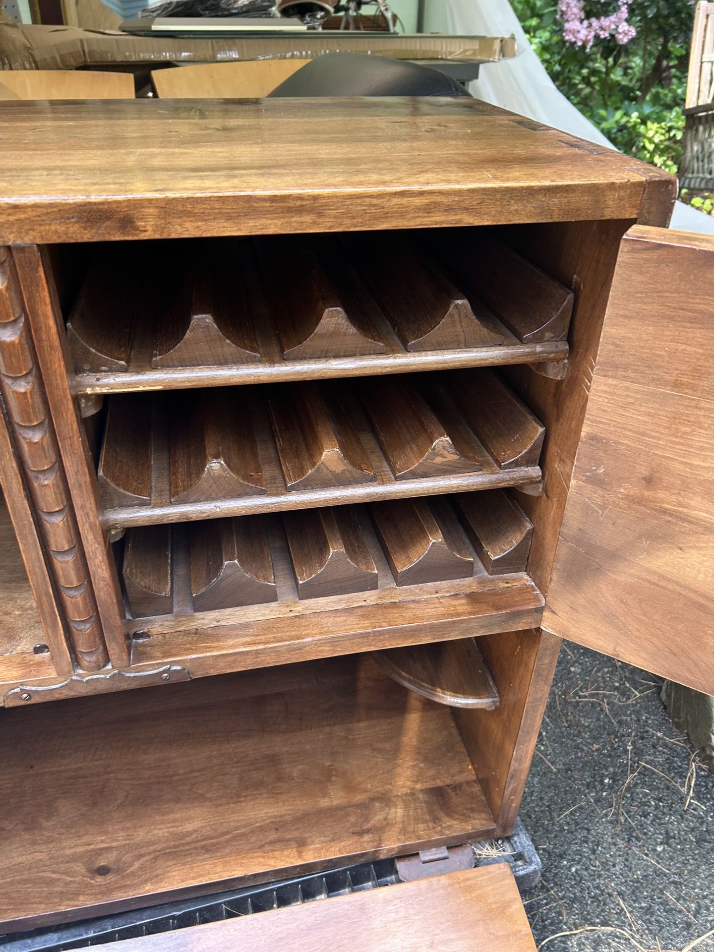 Wine Bar Cabinet-Solid Wood