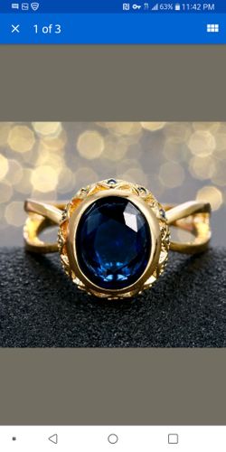 Beautiful gold plated silver ring s925 size 8