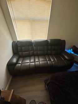 3 Seat Reclining Couch Plus Matching Recliner Chair