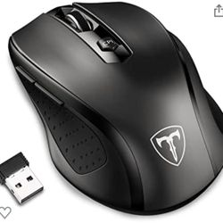 Two  Wireless Mouse for Laptop,WEEMSBOX 2.4G Computer Mouse Ergonomic Mouse with USB Receiver, Finger Rest, 5 Adjustable DPI Levels, 2400DPI USB Mice 