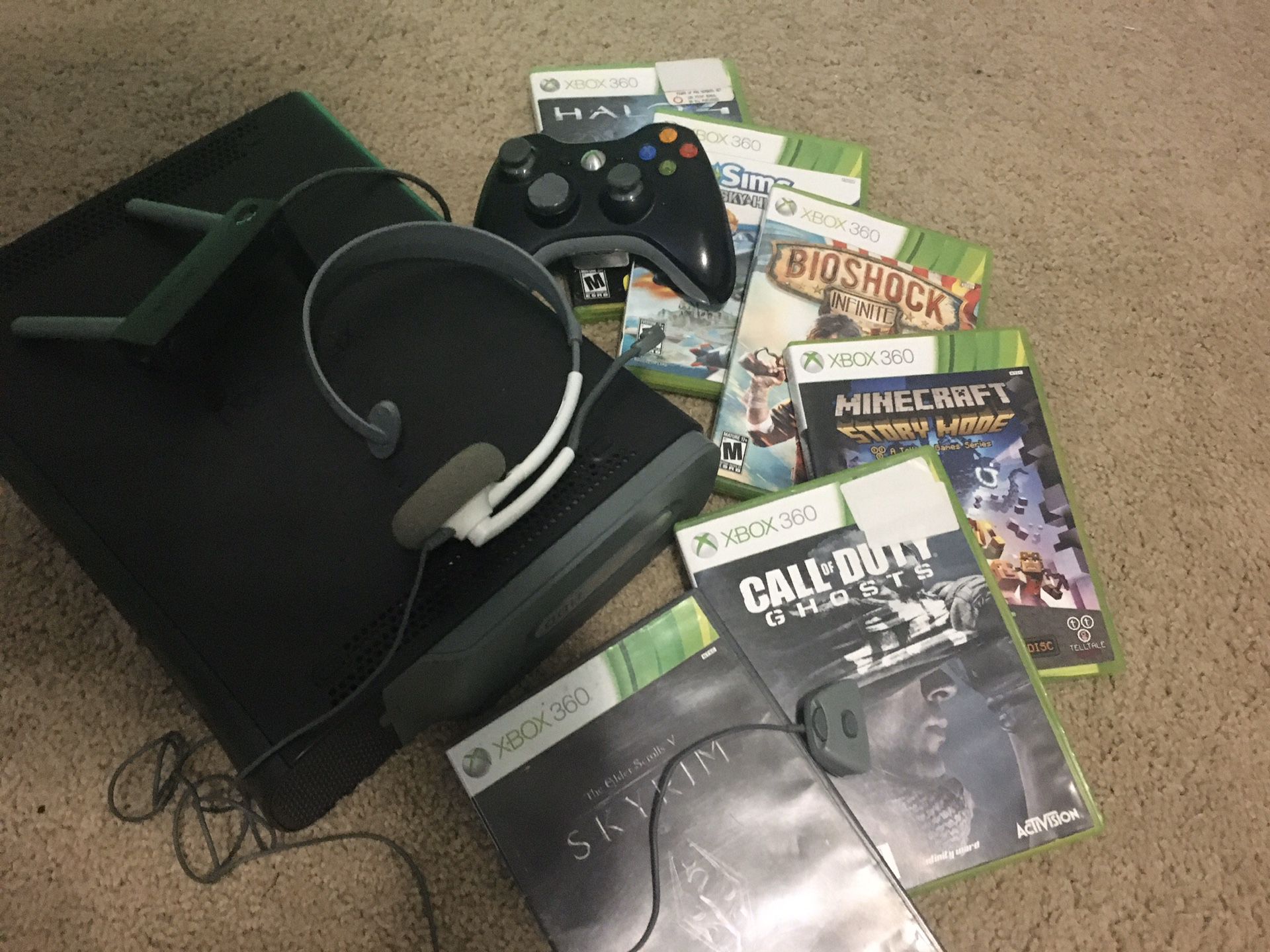 Xbox 360 Gray/Black, Accessories, and Games!