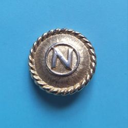 ALBERT NIPON replacement Gold "N" button 1" Diameter- 1 Piece.