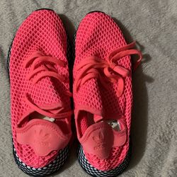 Pink Adidas Mesh Athletic Sneakers