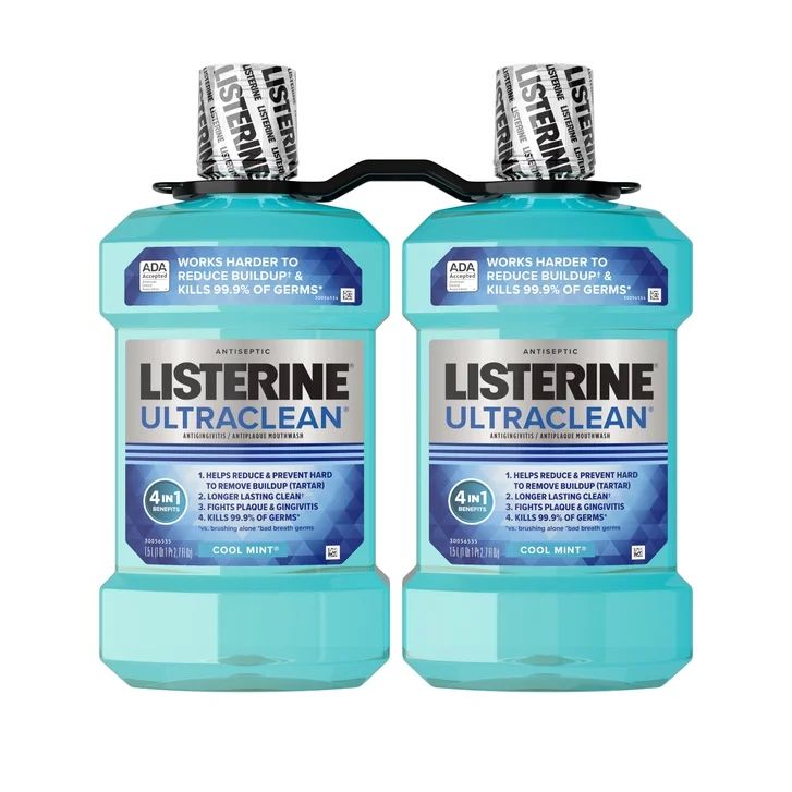 Listerine UltraClean Coolmint Mouthwash, 1.5 Liter, 2-count