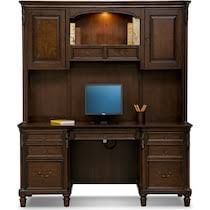 Ashland Collection Executive Desk, Credenza Desk With Hutch, 2 Bookshelves