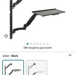 Black VIVO Sit Stand Monitor Wall Mount up to 27"