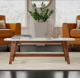 MCM Style Faux Marble Surfboard Coffee Table