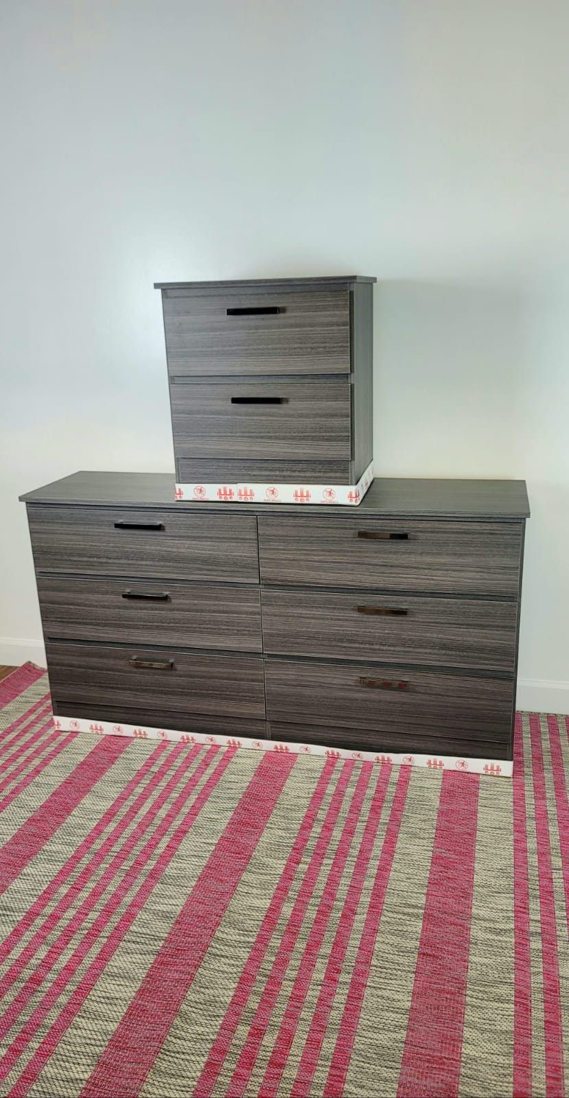 NEW DOUBLE DRESSER AND ONE NIGHTSTAND ASSEMBLED