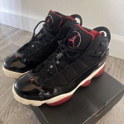 Nike Mens Air Jordan 6 Rings Bred Basketball Shoes Size 7.5 554724-112