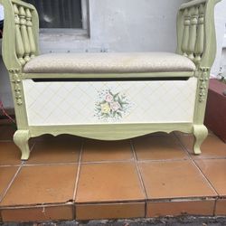 Bench Antique Furniture Real Wood 