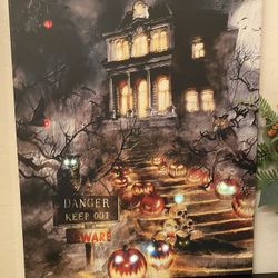 Halloween Light Up Canvas Wall Art Picture  Decor 