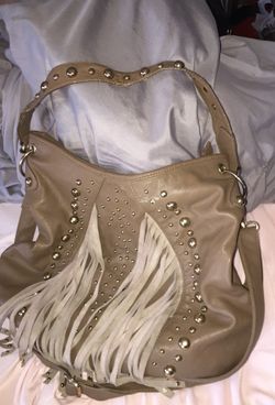 Brown purse with fringe