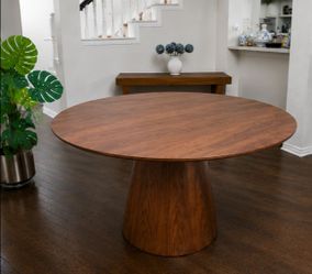 48" Round Walnut Dining Table