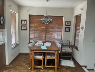 Solid Oak Dining Table with 6 Chairs