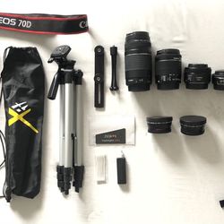 Canon EOS 70D Digital SLR Camera Full Kit (Body + 6 Lenses + Lots of Accessories)
