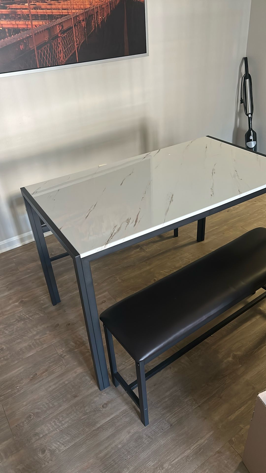 Faux White Marble Dining table