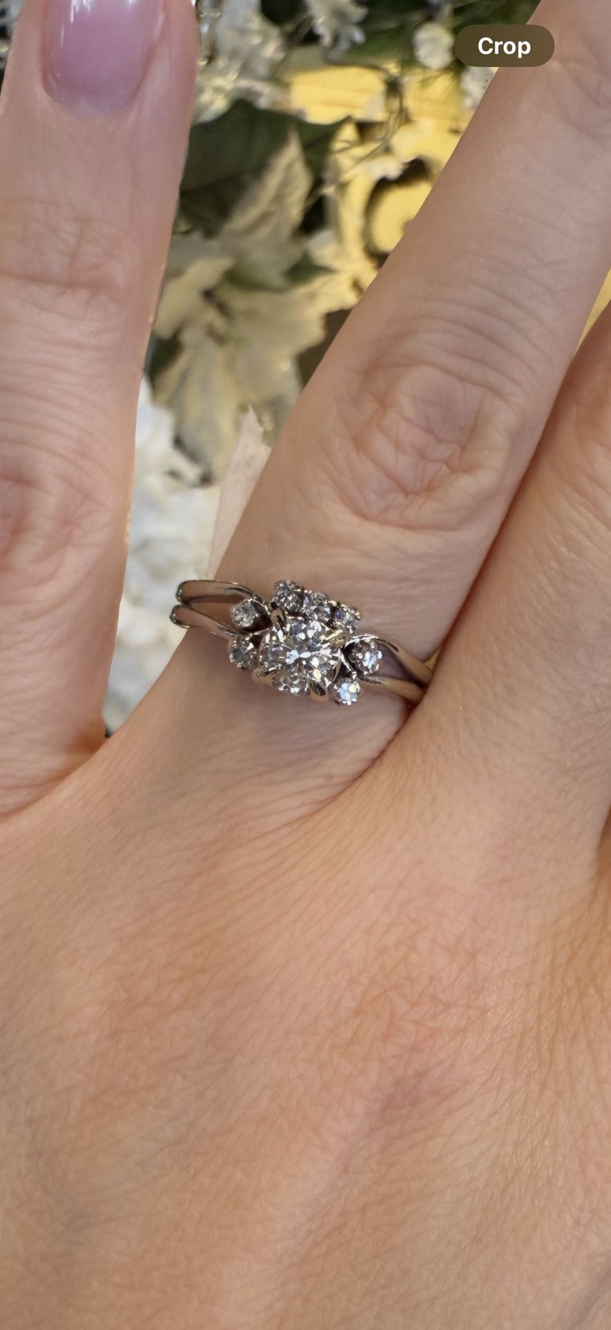 14K Gold Natural Old Euro Cut Diamonds Ring