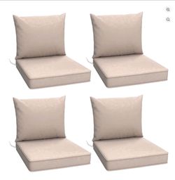 Mvpipi Replacement Seat Cushion Set, 4 Pack, 22 x 22 Inch, Khaki