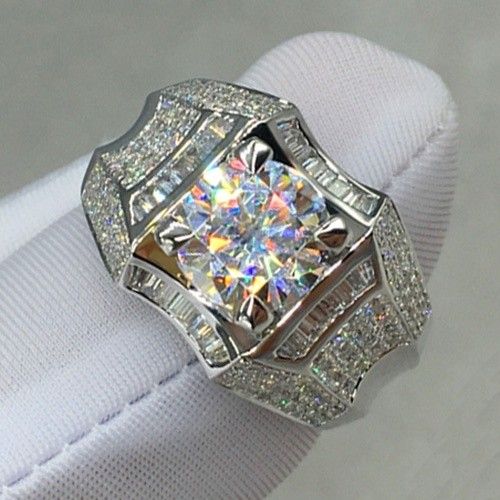 "Unique Shiny Zircon Square Chunky Fashion Wedding Rings for Women, PD642
 