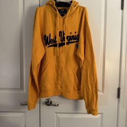 J. America Gold West Virginia Pullover Hoodie with Navy Script size xl