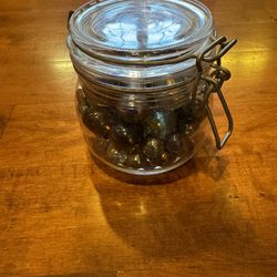 Vintage Marbles In Mason Jar Shipping Available