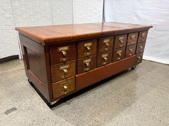 Vintage 14-Drawer Apothecary Storage Cabinet