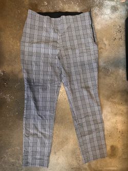 Gray Plaid Dress Pants