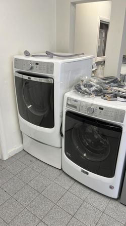 Maytag Front Load Washer & Electric Dryer Set – Stackable, White