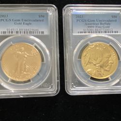 1oz Gold Buffalo and Eagle in PCGS Holders