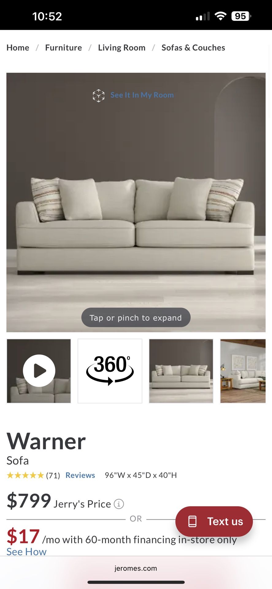 Oversized Sofa Set (2) With Pullout QUEEN Bed