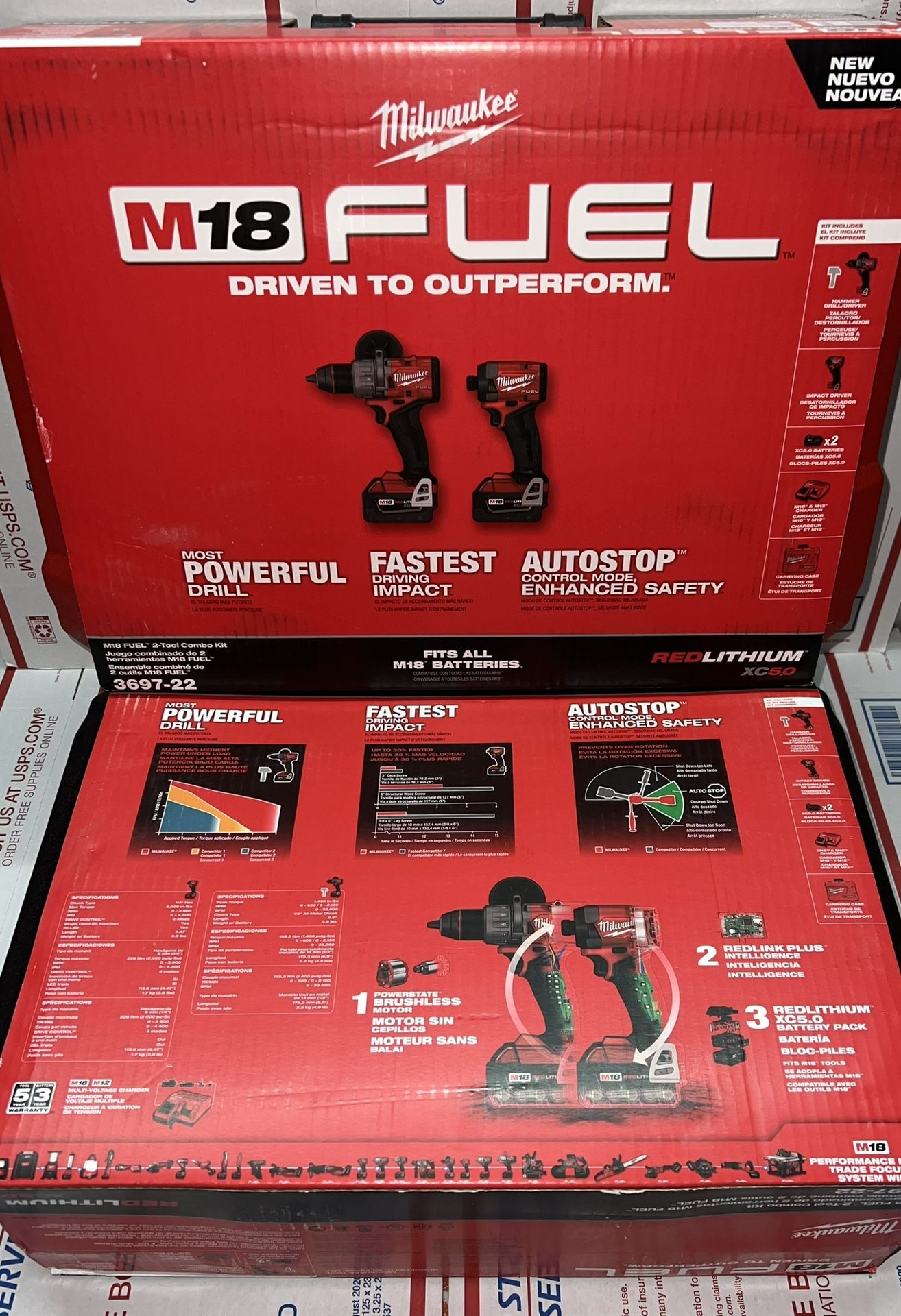 Milwaukee M18 Fuel Drill Combo Kit. Model #3697-22