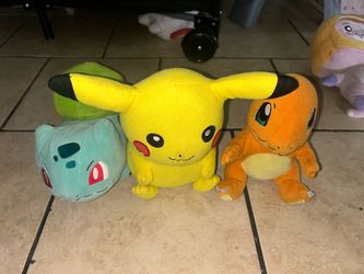 Pokémon Plush Set – Pikachu, Bulbasaur, Charmander