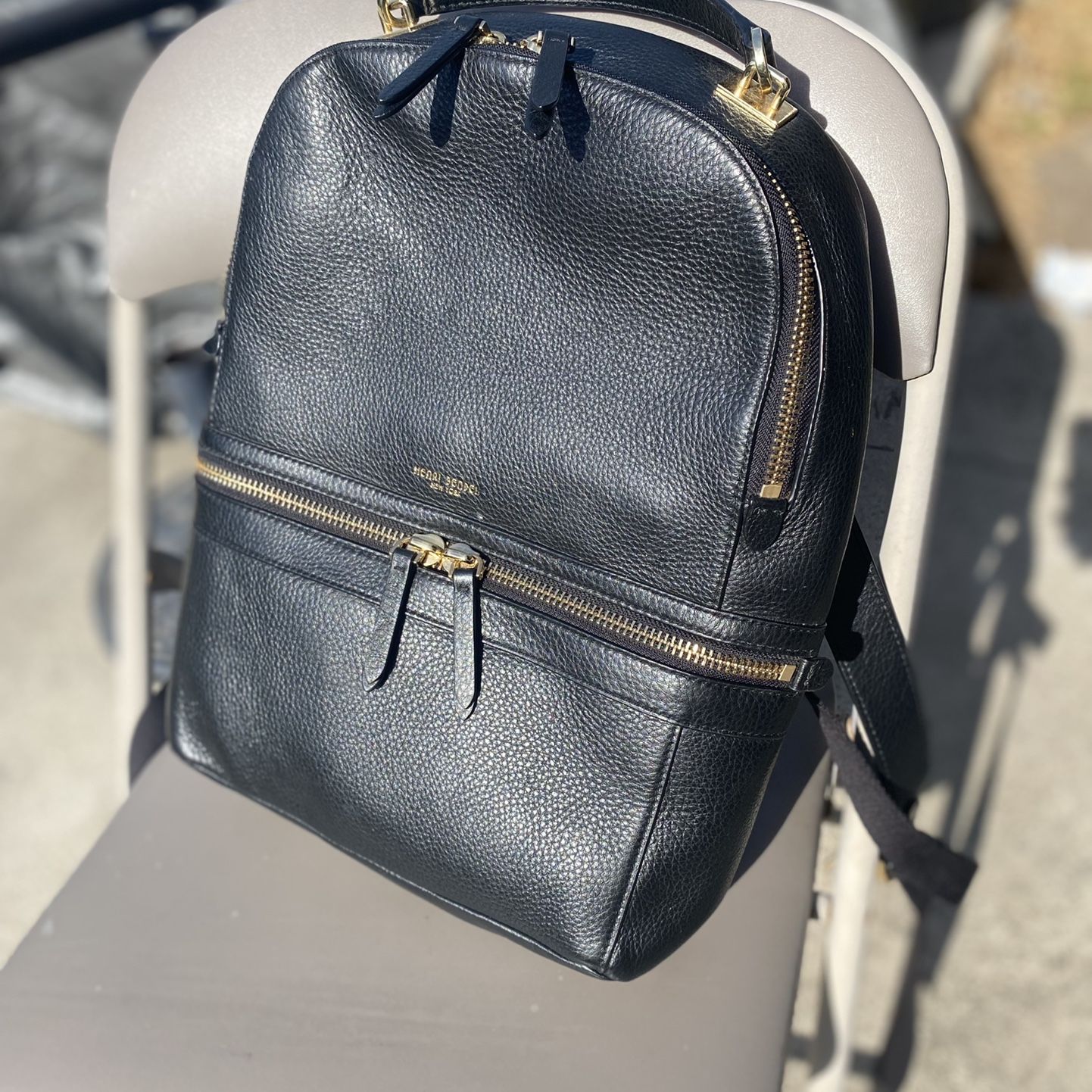 Henri Bendel Soho Backpack - Black - with Pom Henri Bendel Leather Soho Backpack main image 2