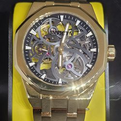 NEW AUTHENTIC Invicta Objet D Art Mechanical Men's Watch - 47mm, Gold