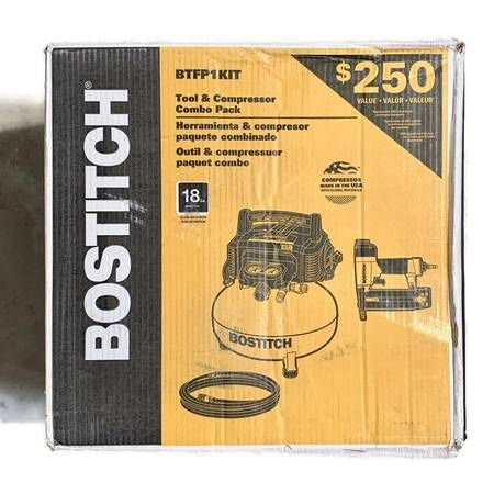 BOSTITCH BTFP1KIT Brad Nailer & Air Compressor Combo Kit