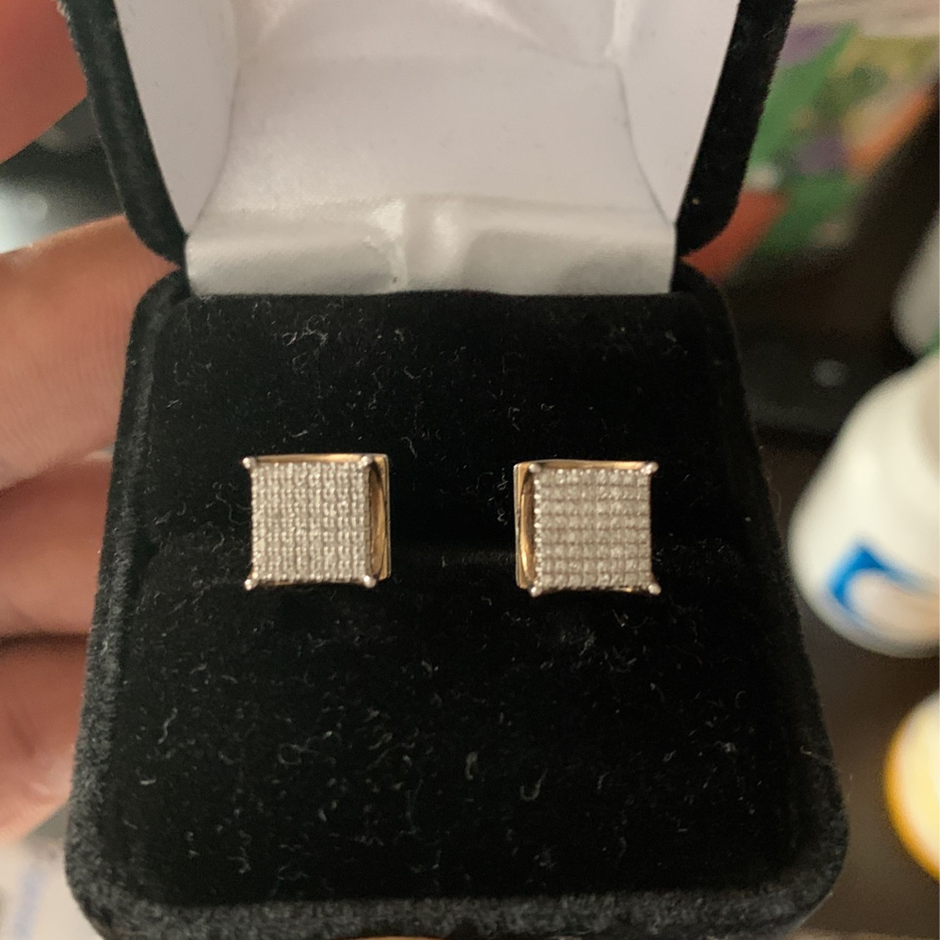 Square. Diamond Earings