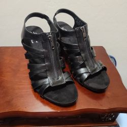 Life Stride Black Wedges, Size 9W