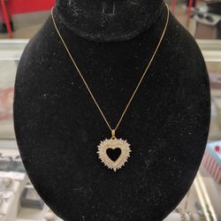14k Gold Diamond Heart Pendant 5.6 Grams 18 Long Layaway Available 10%dwon If You Interested Please Make Sure You Ask For Maribel Thank You 