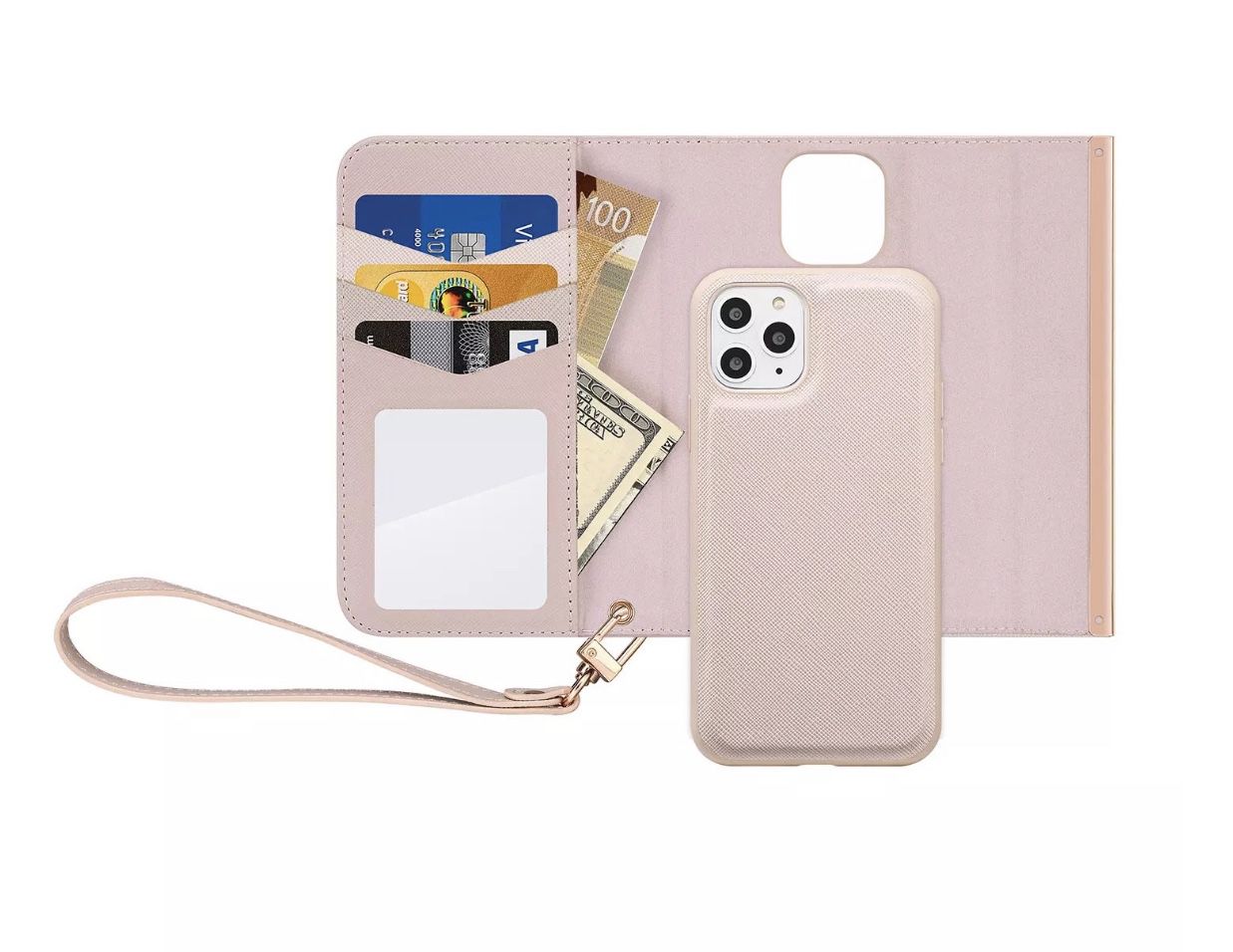 Habitu Eris Tri-Fold Wallet Phone Case iPhone 11 PRO / X / XS Pink.  //  9-A1