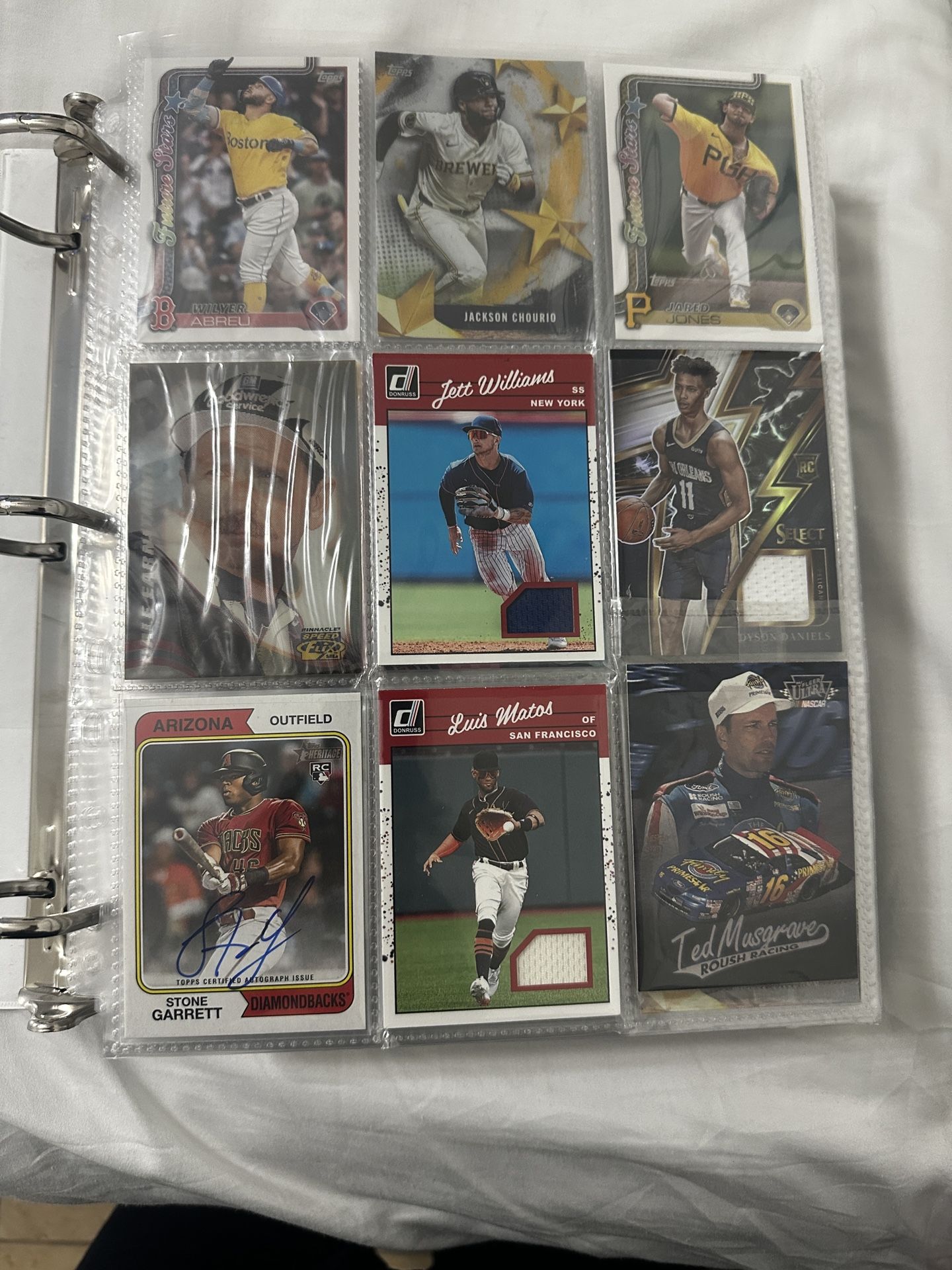 Binder Of Sports Cards. (Baseball, Football, Basketball)