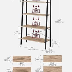 Ladder Shelf, 4-Tier Bookshelf