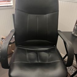 Black leather office chair