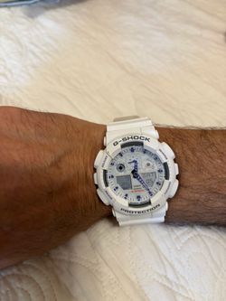 Casio G-SHOCK GA-100A White & Blue Watch