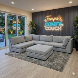 🛋️ Light Gray Sectional Sofa w Ottoman (Delivery Available!! )