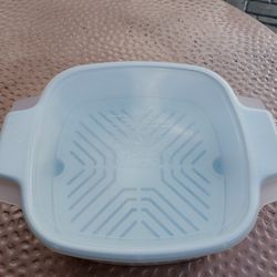 White Corning Ware Dish,  Lid And Insert