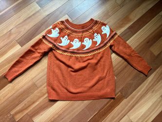 Halloween Ghost Fair Isle Knit Sweater