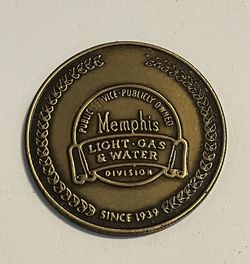 Nice Rare Memphis Light, Gas and Water (MLGW) challenge coin 50 th Anniversary
